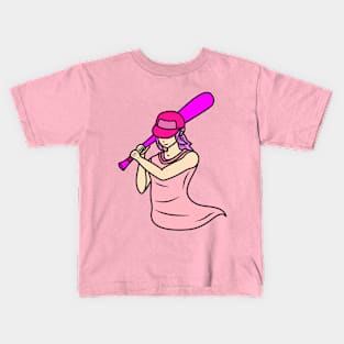 Beautiful baseball girl Kids T-Shirt